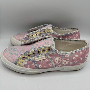Superga Women's x LoveShackFancy Pink Floral Sneakers Size EU41 US9.5